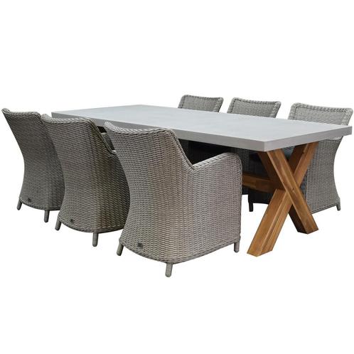 Bilbao Norwich dining tuinset 240x100xH75 cm 7 delig grijs, Tuin en Terras, Tuinsets en Loungesets, Nieuw, Ophalen of Verzenden