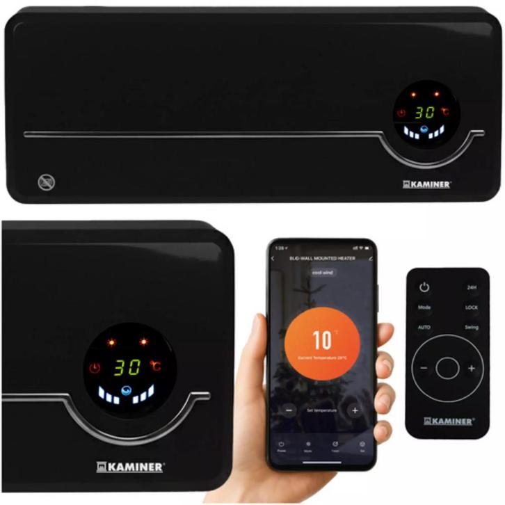 Kaminer Airo luchtgordijnkachel zwart 2000W – keramische.., Huis en Inrichting, Kachels, Nieuw, Ophalen of Verzenden