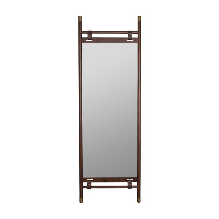 *WOONWINKEL* Dutchbone Riva Vintage Leun Spiegel Donker Hout, Huis en Inrichting, Woonaccessoires | Spiegels, Nieuw, Verzenden