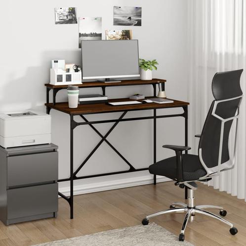 vidaXL Bureau 100x50x90 cm bewerkt hout en ijzer bruin, Huis en Inrichting, Bureaus, Nieuw, Verzenden