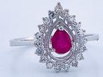 Zonder Minimumprijs - Ring - 18 karaat Witgoud Robijn -, Sieraden, Tassen en Uiterlijk, Ringen, Nieuw