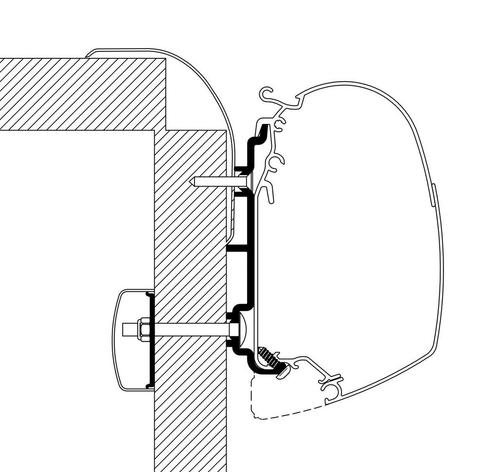 Thule Adapter T 4200 VW T5/T6 Minivan Reimo Multi Rail S, Caravans en Kamperen, Tentaccessoires, Nieuw, Verzenden