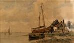 J.Hilverdinck (1813-1902) - Botter op stoom en boten helling
