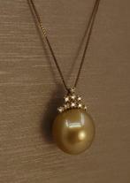 Ketting met hanger - 18 karaat Geel goud - 0.08ct. tw. -, Sieraden, Tassen en Uiterlijk, Antieke sieraden