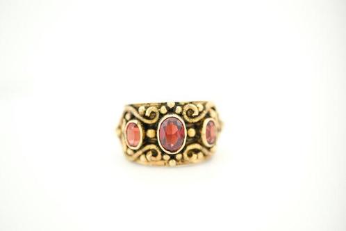 Ring - 19.2 kt. Geel goud Granaat, Sieraden, Tassen en Uiterlijk, Ringen