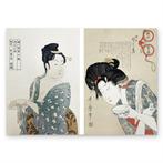 Two Bijin-ga Ukiyo-e Prints (bijin-ga ukiyo-e) -