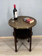 Amsterdamse School rokerstafel met decoratief koperen blad -