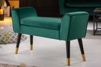 Elegante bank SCARLETT 90cm smaragdgroen fluweel met, Ophalen of Verzenden, Nieuw