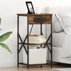 vidaXL Bedside kasten 2 pcs Gerookt eiken 41 x 31 x 76 cm, Verzenden, Nieuw, Hout, Minder dan 45 cm
