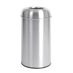 Bolero RVS bullet afvalbak open-top zilver 40L, Verzenden, Nieuw