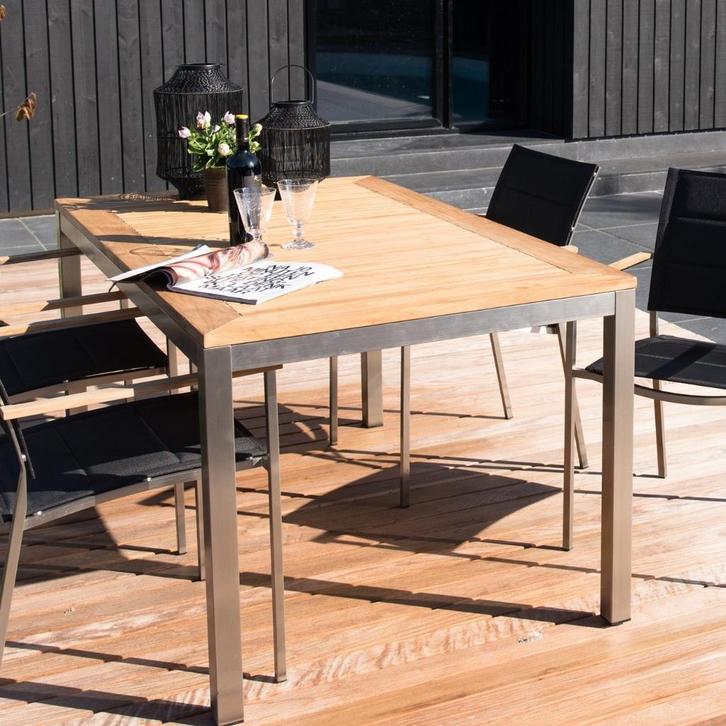 Tuintafel Marmaris RVS 152x90 cm, Huis en Inrichting, Stoelen, Nieuw, Ophalen of Verzenden