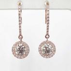 Hangoorbellen - 14 karaat Roségoud - 2.10ct. tw. Diamant