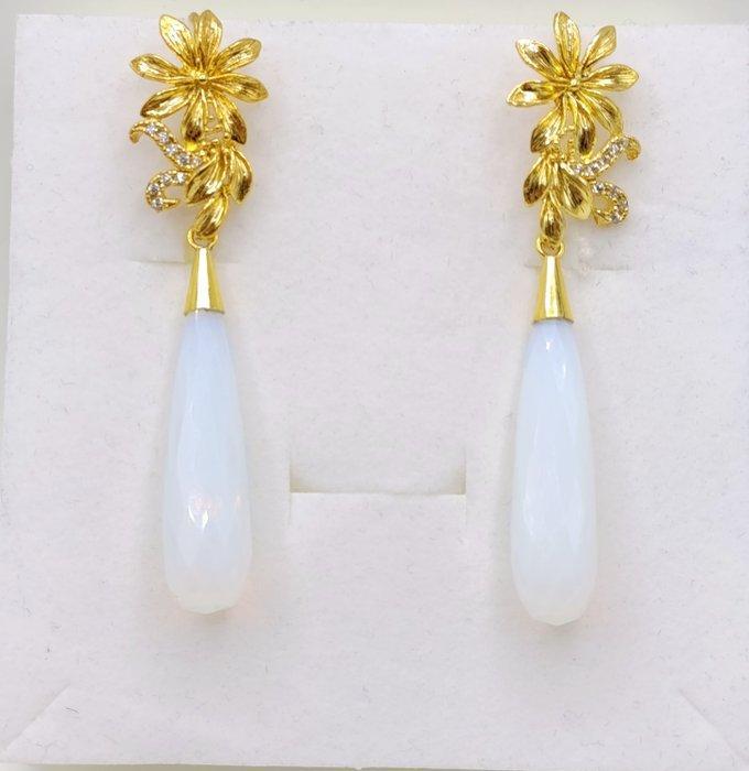 Zonder Minimumprijs - Hangoorbellen Verguld, Zilver, Moon, Sieraden, Tassen en Uiterlijk, Antieke sieraden