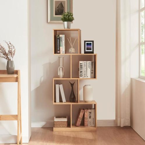 [en.casa] Boekenkast Gullspång schap 130x55x30 cm bamboe, Huis en Inrichting, Kasten | Boekenkasten, Nieuw, Verzenden