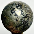 pyriet Fine Large Pyrite Sphere - Hoogte: 7.93 cm - Breedte:, Verzamelen, Mineralen en Fossielen