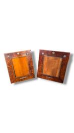 A  Pair of Wood and 925° Silver Photograph Frames, Russia -