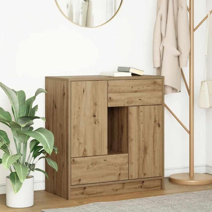 vidaXL Dressoir met lades en deuren 70,5x34x74,5 cm, Huis en Inrichting, Kasten | Dressoirs, Nieuw, Overige houtsoorten, Verzenden