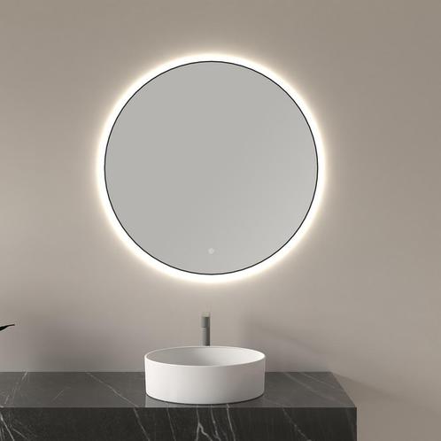 Wiesbaden Novi Badkamerspiegel met LED - Rond - Dimbaar -, Huis en Inrichting, Woonaccessoires | Spiegels, Nieuw, Ophalen of Verzenden