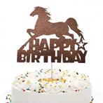 Paarden taart topper van bruin glitter karton bruin, Nieuw, Versiering, Taarten of Cupcakes, Verzenden