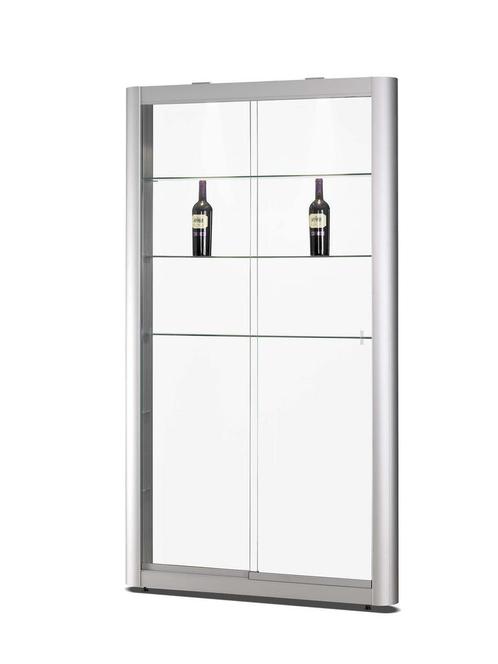 *TIP*  Luxe vitrinekast aluminium 110,6 cm met brede randen, Zakelijke goederen, Kantoor en Winkelinrichting | Kantoormeubilair en Inrichting