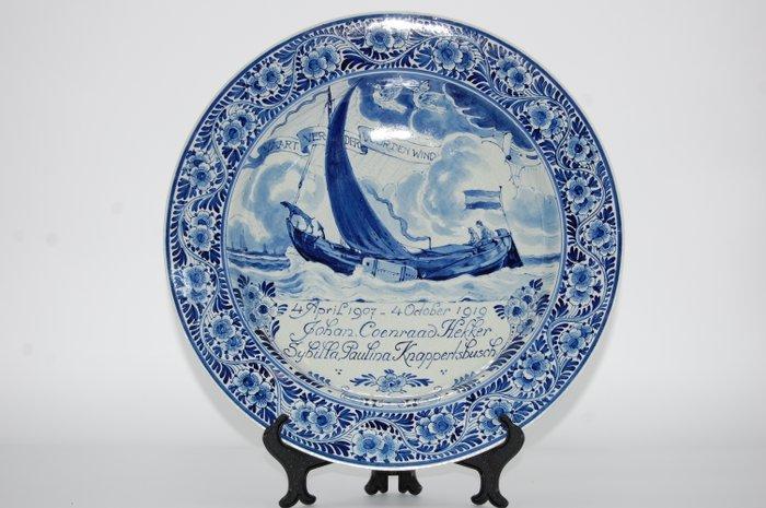 De Porceleyne Fles, Delft - J. Suhl - Bord - Keramiek - D., Antiek en Kunst, Antiek | Glas en Kristal
