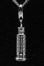Zilveren Toren van Pisa hanger en/of bedel, Verzenden, Nieuw