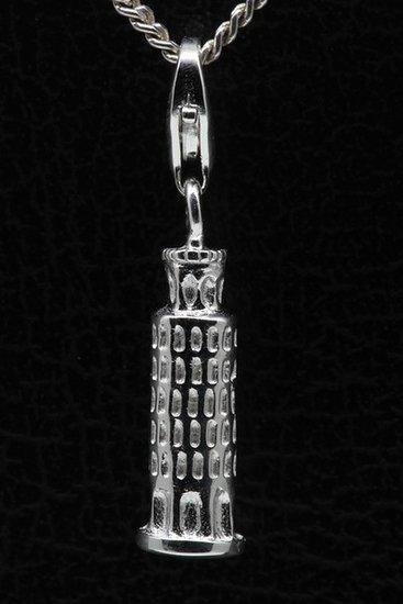 Zilveren Toren van Pisa hanger en/of bedel, Sieraden, Tassen en Uiterlijk, Bedels, Verzenden