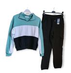 Dames sportpak set van broek en sweater- zijzakken -, Nieuw