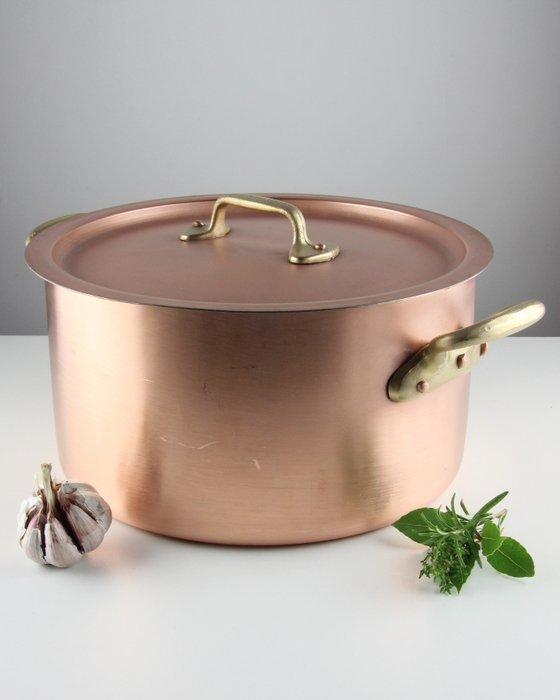 Kookpan - Koper, Tin, Messing - 9 liter - Restaurant, Antiek en Kunst, Antiek | Keukenbenodigdheden