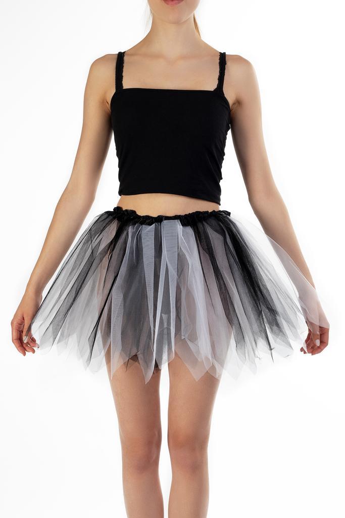 KIMU® Tutu Zwart Wit Tule Rokje 98 104 110 116 Witte Pettico, Kinderen en Baby's, Carnavalskleding en Verkleedspullen, Meisje