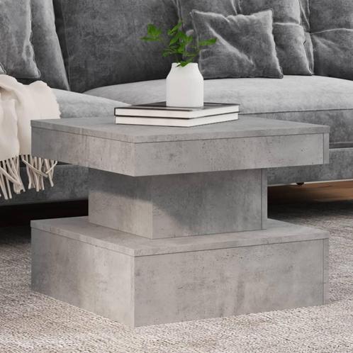 vidaXL Salontafel met LED-verlichting 50x50x40 cm betongrijs, Huis en Inrichting, Tafels | Salontafels, 50 tot 100 cm, Nieuw, Overige houtsoorten