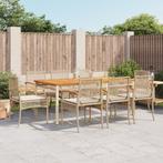 vidaXL 9-delige Tuinset met kussens poly rattan beige, Tuin en Terras, Tuinsets en Loungesets, Nieuw, 8 zitplaatsen, Tuinset, Verzenden