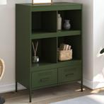 vidaXL buffetkast 68x39x101,5 cm staal olijfgroen, Huis en Inrichting, Kasten | Buffetkasten, Verzenden, 100 tot 150 cm, Nieuw