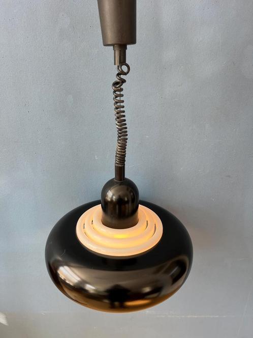 Vintage Black UFO Space Age Pendant Lamp by Knud Christensen, Huis en Inrichting, Lampen | Hanglampen, Nieuw, Ophalen of Verzenden
