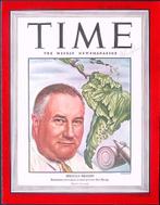 Cover Time Magazine1945 met  Spruille Braden (lijst optie), Verzamelen, Militaria | Tweede Wereldoorlog, Verzenden, Foto of Poster