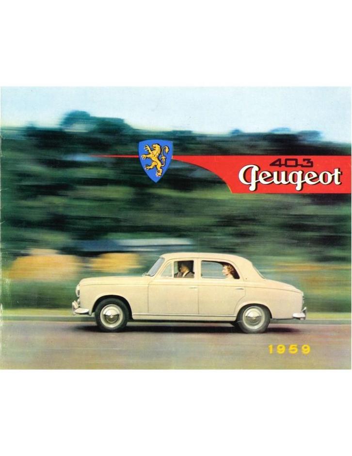1959 PEUGEOT 403 BROCHURE NEDERLANDS, Boeken, Auto's | Folders en Tijdschriften, Peugeot