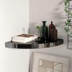vidaXL Hoekschap zwevend 35x35x3,8 cm MDF hoogglans zwart, Verzenden, Nieuw