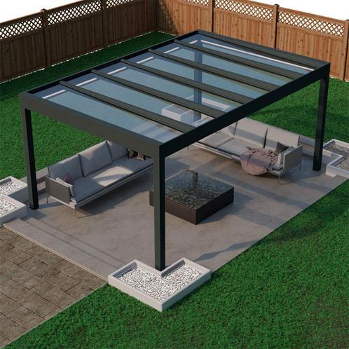 Platdak Glasveranda vrijstaand - LAAGSTE PRIJSGARANTIE, Tuin en Terras, Overkappingen, Veranda, Nieuw