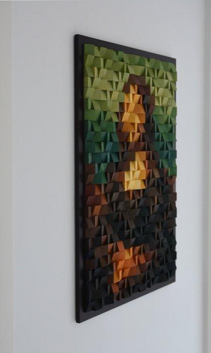 Pix-N-Art - The Smile in Wood, Antiek en Kunst, Kunst | Schilderijen | Modern