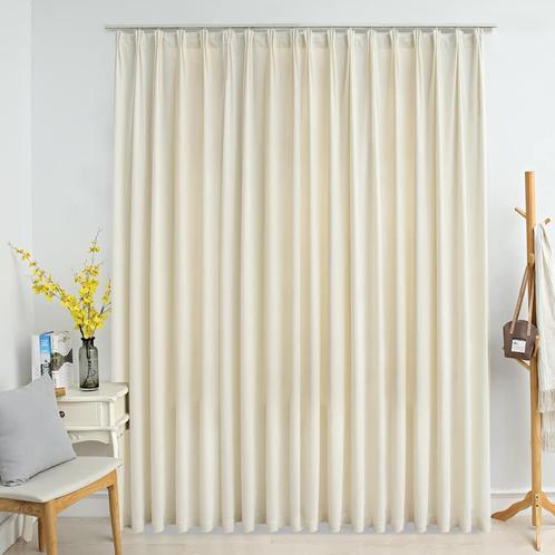 vidaXL Gordijn verduisterend met haken 290x245 cm fluweel, Huis en Inrichting, Stoffering | Gordijnen en Lamellen, Crème, Nieuw