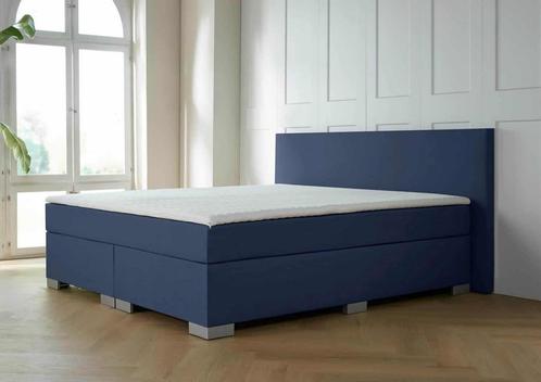 ACTIE! Boxspring Nantes 140 200 Blauw, Huis en Inrichting, Slaapkamer | Boxsprings, 140 cm, 200 cm, Blauw, Twijfelaar, Nieuw, Verzenden