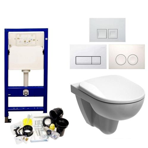 Up100 Toiletset 09 Geberit 280 Rimfree Met Bril En Drukplaat, Doe-het-zelf en Verbouw, Sanitair, Ophalen of Verzenden