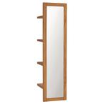 vidaXL Wandspiegel met schappen 30x30x120 cm massief, Verzenden, Nieuw