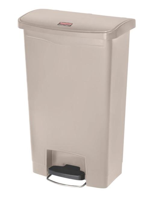 Afvalbak Slim Jim Step on Front step kunststof 50ltr Beige, Huis en Inrichting, Woonaccessoires | Prullenbakken, Verzenden