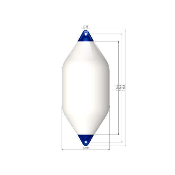 Bieden: Polyform F11 white heavy duty fender 145 x 60 cm, Watersport en Boten, Overige Watersport en Boten, Nieuw, Ophalen of Verzenden