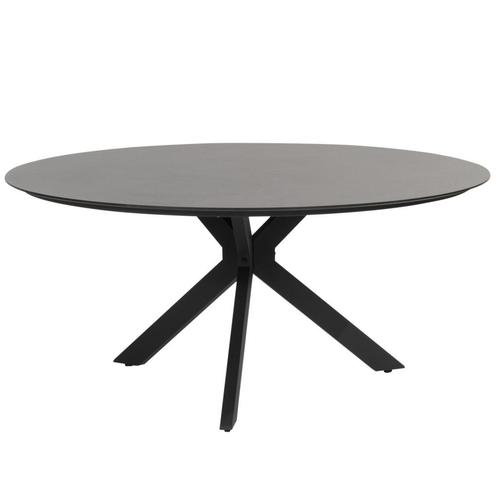 Locarno dining tuintafel 160 cm rond HPL antraciet 4, Tuin en Terras, Tuintafels, Nieuw, Ophalen of Verzenden