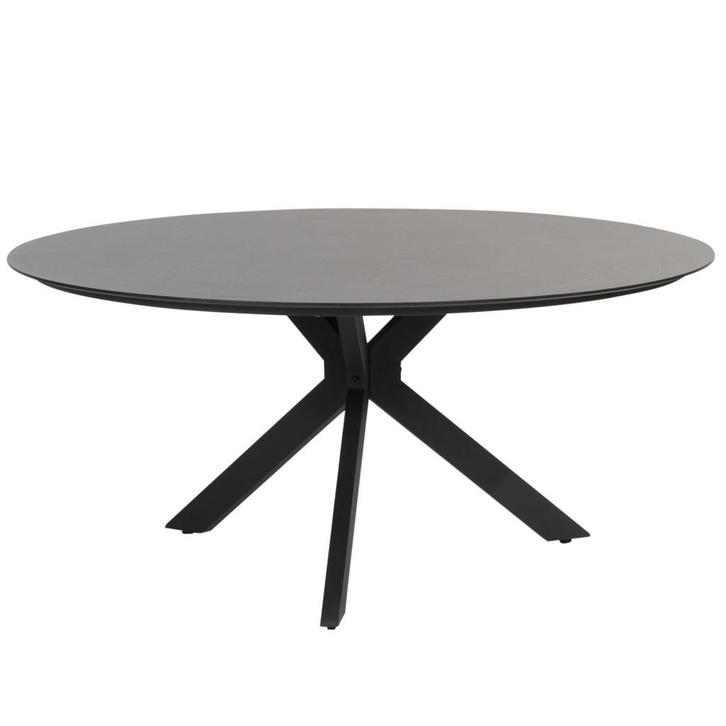 Locarno dining tuintafel 160 cm rond HPL antraciet 4, Tuin en Terras, Tuintafels, Nieuw, Ophalen of Verzenden