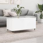 vidaXL Salontafel 90x44,5x45 cm bewerkt hout hoogglans wit, Minder dan 50 cm, 50 tot 100 cm, Verzenden, Nieuw