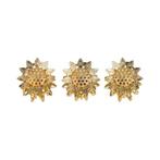 Haarklemmen Zonnebloem Klein 3 Stuks 3cm Goud, Verzenden, Nieuw