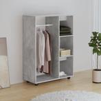 vidaXL Kledingkast 80x40x110 cm bewerkt hout betongrijs, Verzenden, Nieuw